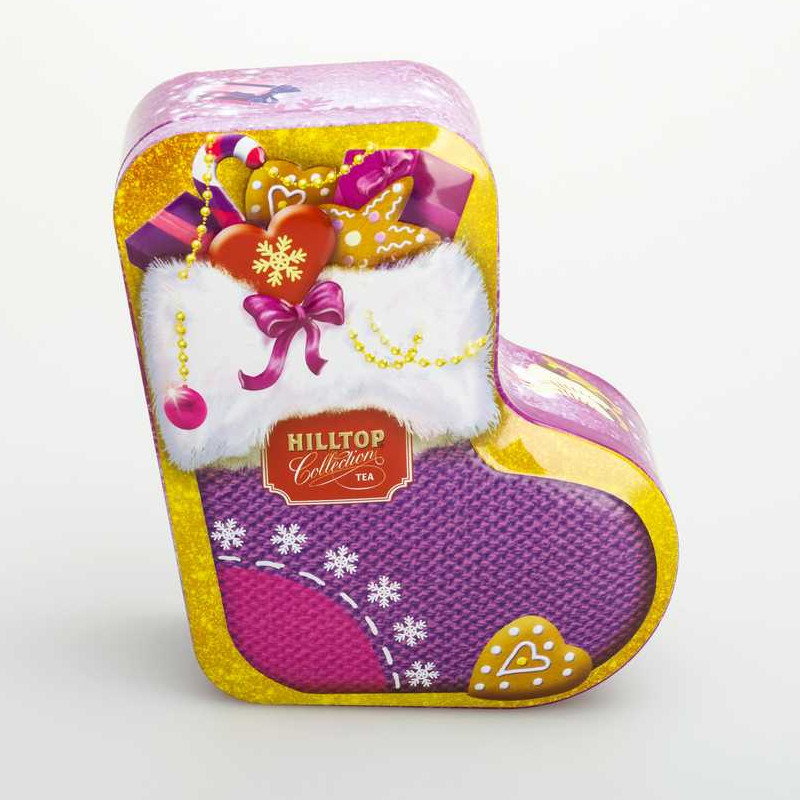 Προσαρμοσμένο Xmas Sock Shape Tin Box DR0678A-01 144x132x55